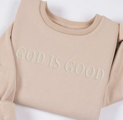 embroidered god is good sweatshirt customised, christian swe, 28