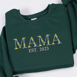 embroidered mama sweatshirt personalized kid names on sleeve, 33