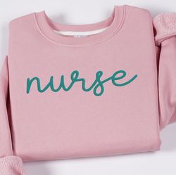 embroidered nurse pullover sweatshirt, personalized gift for, 51