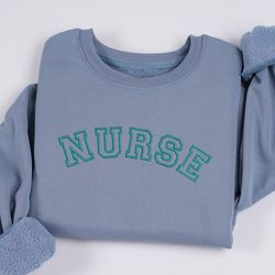 embroidered nurse sweatshirt custom nurse sweater, embroider, 52