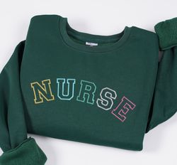 embroidered nurse sweatshirt, nurse embroidered sweater, emb, 56