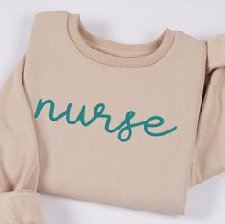 embroidered nurse sweatshirt, personalized gift for nurse st, 57