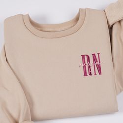 embroidered sweatshirt personalized name, rn sweatshirt cust, 60