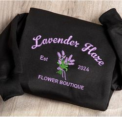 lavender haze embroidered sweatshirt, lavender t-shirt, lave, 75