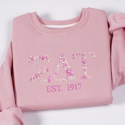 personalised floral letter university sweatshirt embroidere, 80