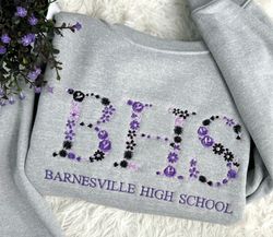 personalized floral letter university sweatshirt embroidered, 81
