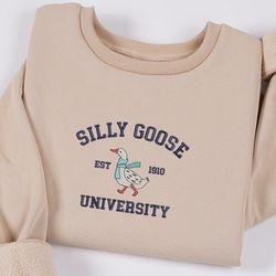 silly goose university embroidered sweatshirt custom year, s, 84