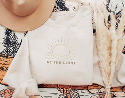comfort colors be the light embroidered t shirt, mathew 5 14, 5