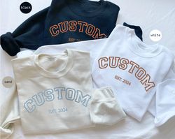 custom embroidered varsity sweatshirt, personalized comfort , 17