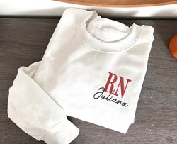 nurse embroidered sweatshirt, custom rn sweater, healthcare , 50