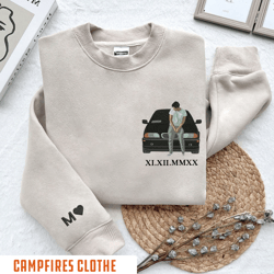 custom embroidered car crewneck, car portrait sweatshirt, ca, 12