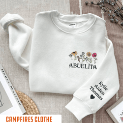 custom text embroidered sweatshirt, embroidered wildflower s, 32