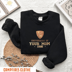 embroidered university of your mom crewneck, unisex sweats, 34