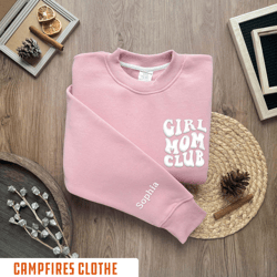 embroidered girl mom club sweatshirt, mama sweatshirt, mothe, 46