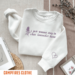 embroidered lavender haze crewneck, y2k style embroidered sw, 48