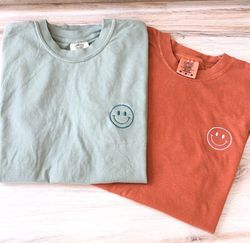 happy face comfort colors tee, smile shirt, 11