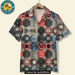 barbell pattern gym hawaiian shirt