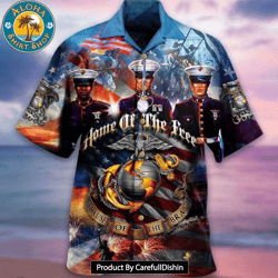 best american flag home of the free because of the brave print hawaiian shirt