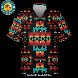 black native tribes pattern native american hawaiian shirt 3d