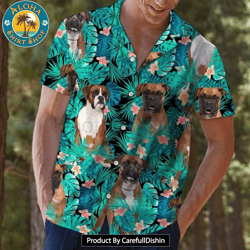 boxer dog funny hawaiian shirt