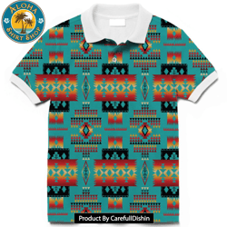 hot blue native tribes native american polo hawaii shirt