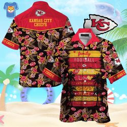 kansas city chiefs hawaiian shirt family football homerun