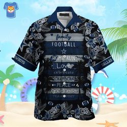 nfl dallas cowboys hawaiian shirt family football