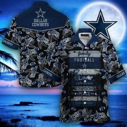 nfl dallas cowboys hawaiian shirt family football, nfl hawaiian shirt