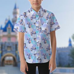 animated honey bear and friends family hawaii shirt, cute donkey character button up shirt, 10