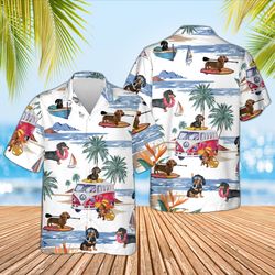 summer dog custom summer shirt, dachshund summer shirts