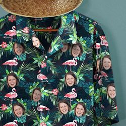 custom face all over print tropical shirt flamingo flowers a