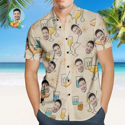 custom face tropical shirt cocktail party personalized shirt