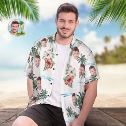 custom face tropical shirt men's popular all over print hawa