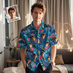 custom face tropical shirt number and face tropical shirt da