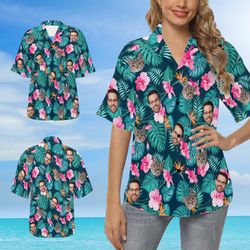 custom tropical shirt for man woman dog face, custom face