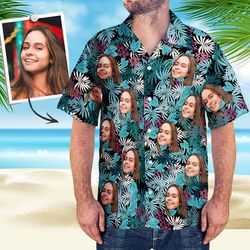 custom tropical shirt for man woman dog face, custom face sh