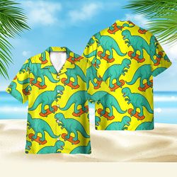 cute dinosaur tropical shirts for men women, dinosaur summer
