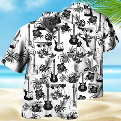 guitar music with electric guitar tropical shirt, guitar pla