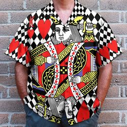 king of heart couple cosplay costume tropical shirt, king of