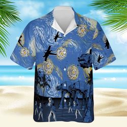 star wars hawaiian tropical aloha cute summer shirt, button