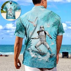 stormtrooper tropical shirt, stormtrooper button shirt, stor