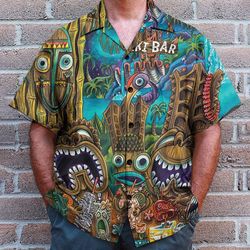 tropical tiki head tropical shirts for men women, tropical t