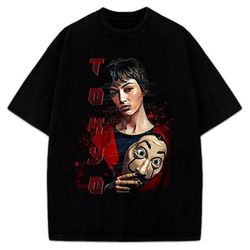 tokyo money heist ursula corbero custom streetwear graphic design t-sh