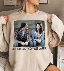 vintage luke and gilmore 300 takeout coffees later shirt, retro lukes diner shirt, tv show gift, gilmore gift, comfort c