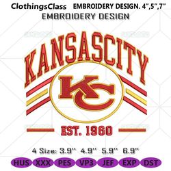 kansas city chiefs football est 1960 embroidery