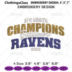 ravens afc north champions embroidery