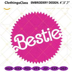 barbie bestie logo embroidery designs