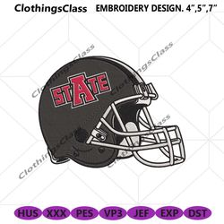 arkansas state red wolves helmet machine embroidery design