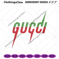 gucci logo brand green red embroidery instant download