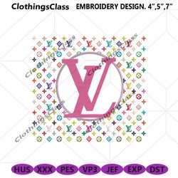 lv pink circle logo wrap embroidery design download file